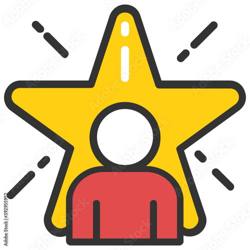 
A star and a person symbolising employee of the month
