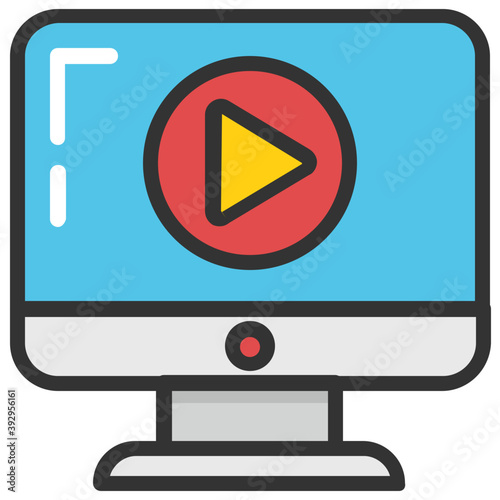 
Flat vector design of web streaming or video file icon
