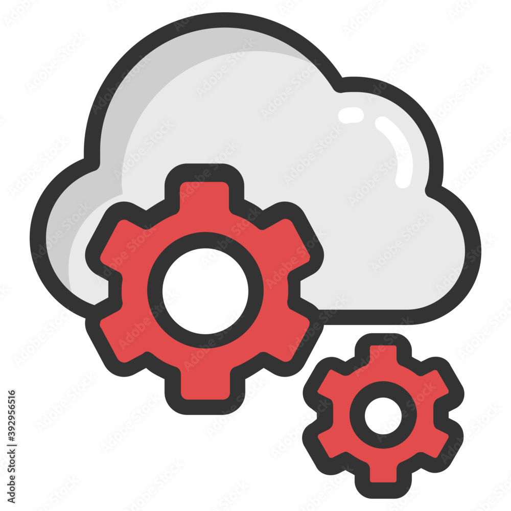 Trendy flat design icon of cloud network or cloud computing
Trendy flat design icon of cloud network or cloud computing