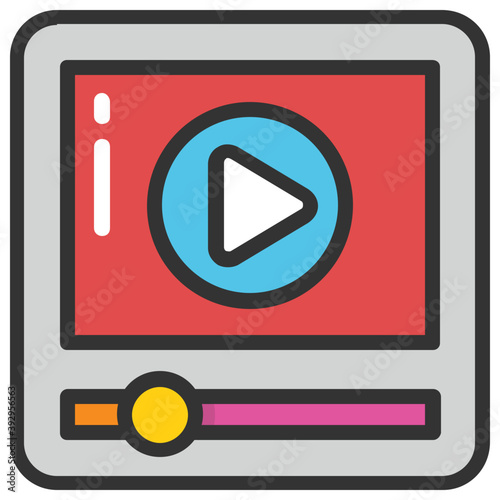 
Flat vector design of web streaming or video file icon
