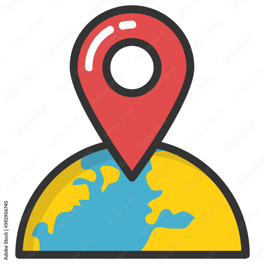 A navigation pointer with globe concept of gps service flat icon
A navigation pointer with globe concept of gps service flat icon