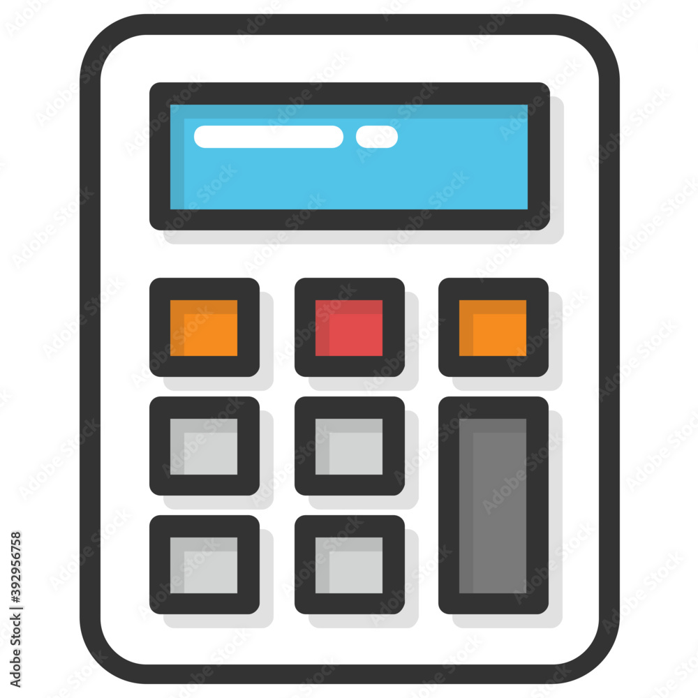 Flat design icon of calculation device, calculator
Flat design icon of calculation device, calculator