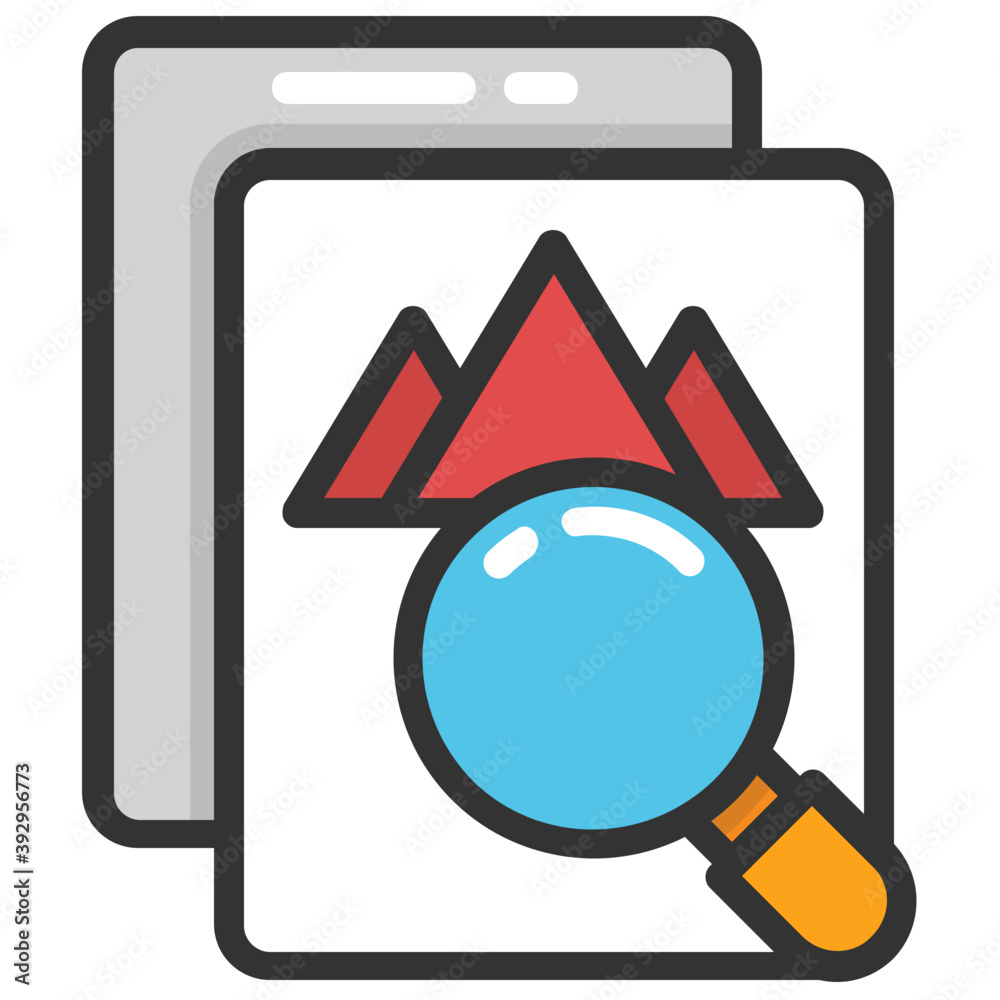 A landscape image under magnifier, concept of visual search engine
A landscape image under magnifier, concept of visual search engine