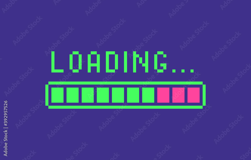 Loading icon in pixel art style.