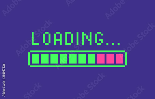 Loading icon in pixel art style.