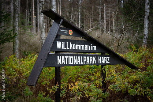 Willkommen im Nationalpark Harz / Schild