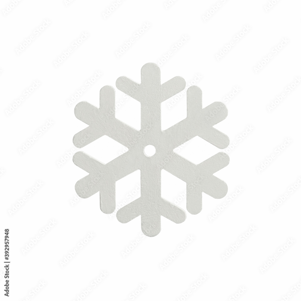 White wooden snowflake. Close-up. White wooden snowflake. Close-up.