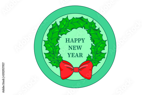 New Year card banner lettering New Year