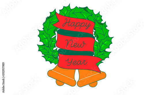 New Year card banner lettering New Year