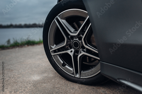 Front wheel of modern car