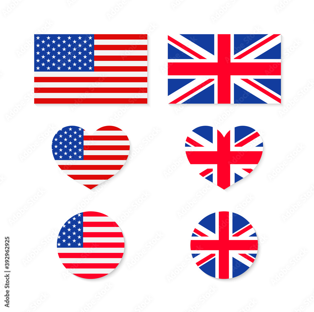 Wooden Flags Mix Flag British Flag USA Flag