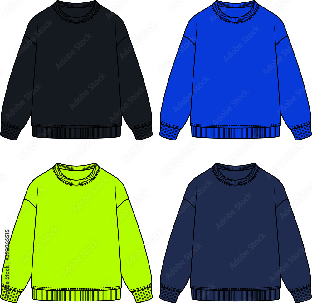 flat sketch sweatshirt and sweater 
