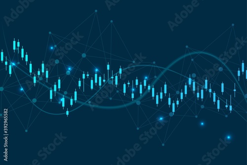 Stock market or forex trading graph. Chart in financial market vector illustration Abstract finance background.