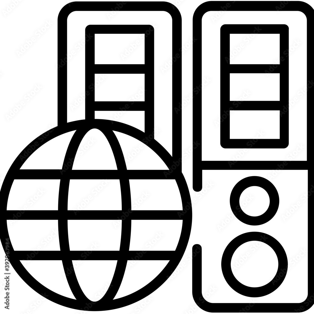 Global paper records, line vector icon
Global paper records, line vector icon