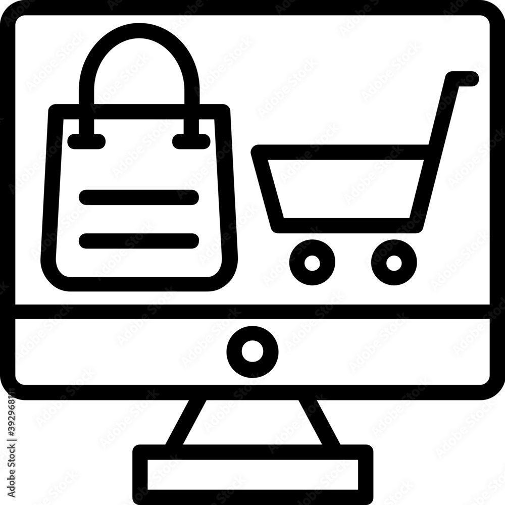 Online shopping, buy online, e-commerce concept, line vector icon
Online shopping, buy online, e-commerce concept, line vector icon