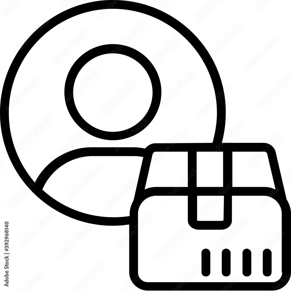 Delivery man or product delivery concept, line vector icon
Delivery man or product delivery concept, line vector icon