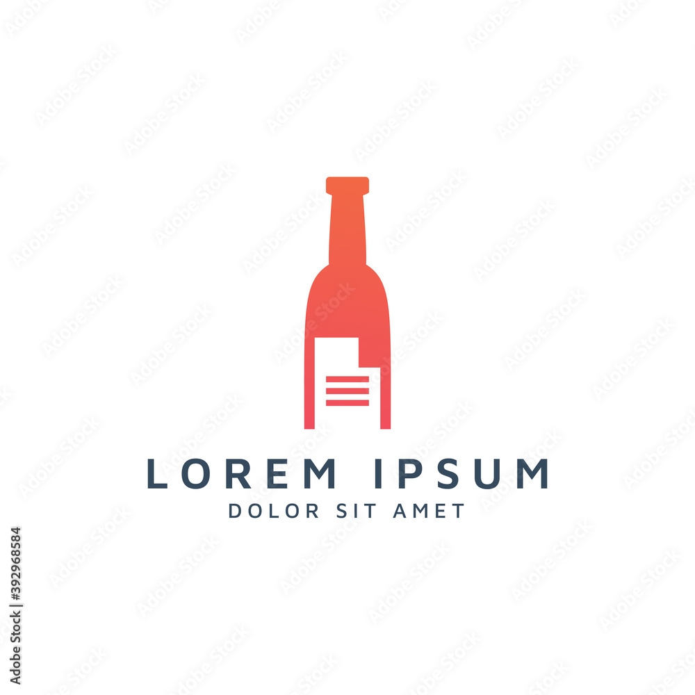 bar and document negative space logo design bar and document negative space logo design