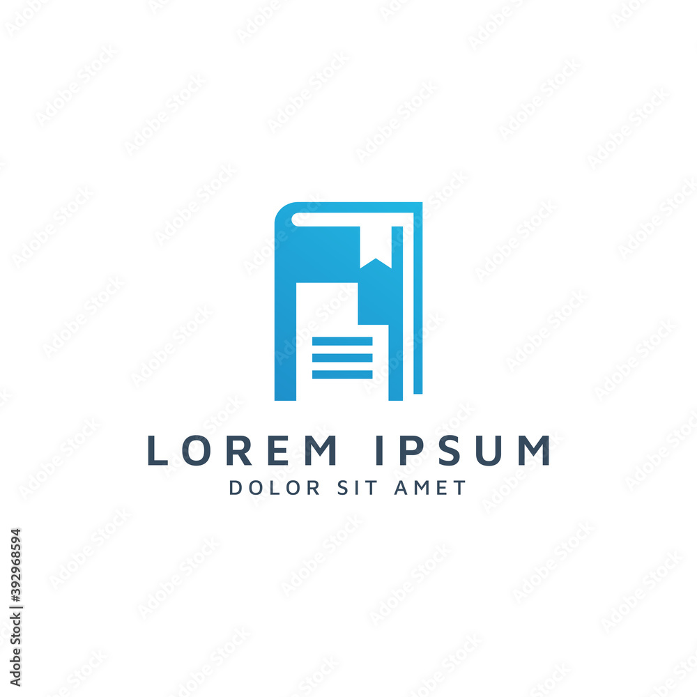 book and document negative space logo design book and document negative space logo design