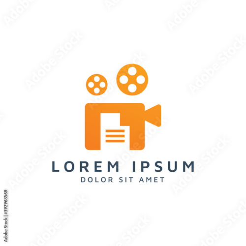 movie and document negative space logo design