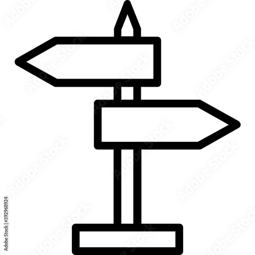 
Crossroad blank signpost line icon vector 
