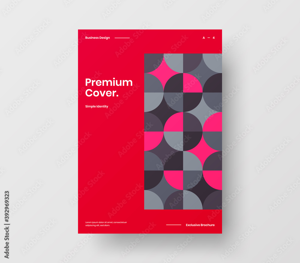 Vertical corporate identity A4 report cover. Abstract geometric vector business presentation design layout. Amazing company front page illustration brochure template.