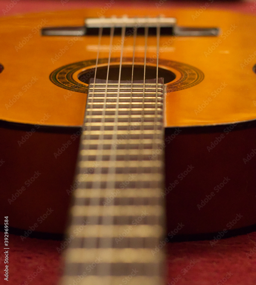 Fototapeta premium acoustic guitar close up