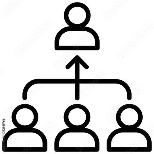 
A hierarchical structure of a company
