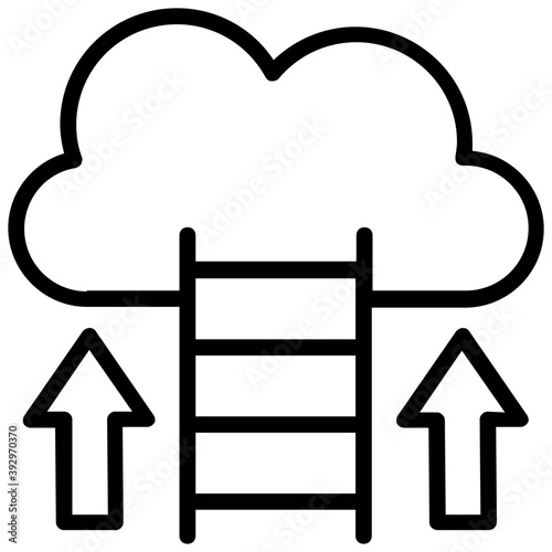
A ladder attached with cloud, motivation or promotion 
