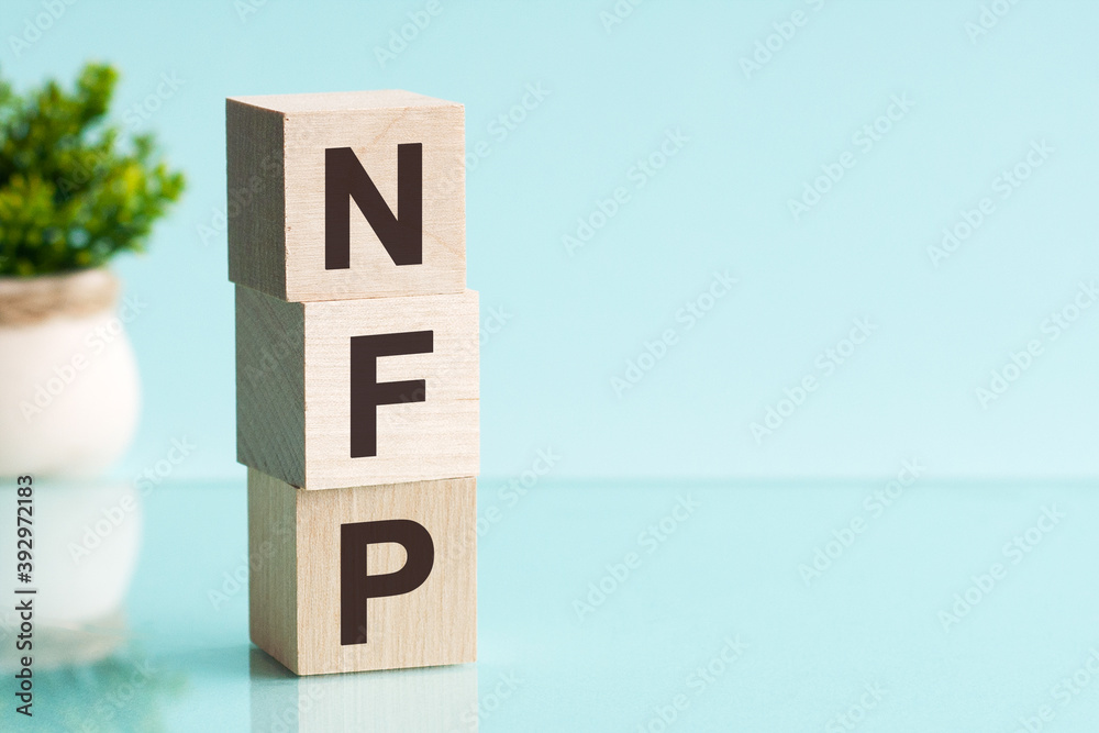 Letter of the alphabet of NFP on a light blue background Letter of the alphabet of NFP on a light blue background