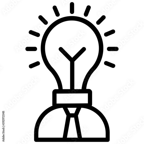 
A person with a light bulb representing creative mind
