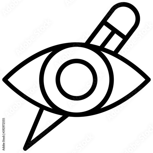 
An eye in focus concept of vision or exploration line icon
