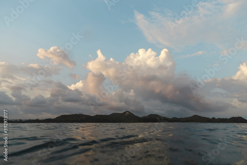 Ocean landscape at sunset time photo