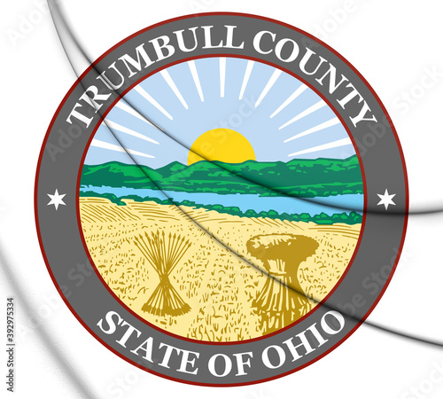 3D Seal of Trumbull County (Ohio), USA. 3D Illustration. photo