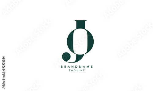 Alphabet letters Initials Monogram logo JO, OJ, J and O