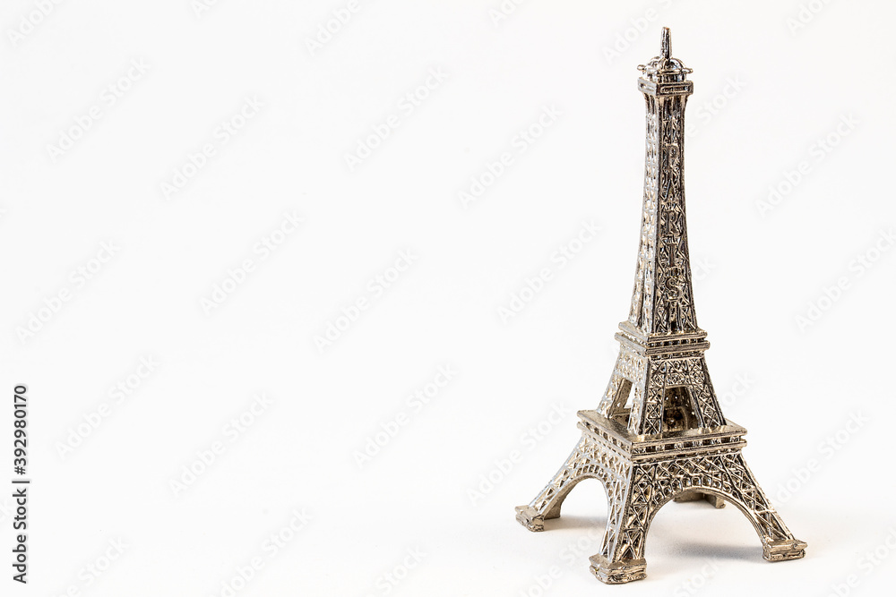 Close up of tiny model Eiffel tower