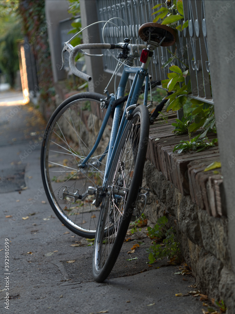Naklejka premium A bicycle at a day in a city