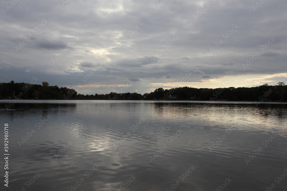 cloudy sky over a lake