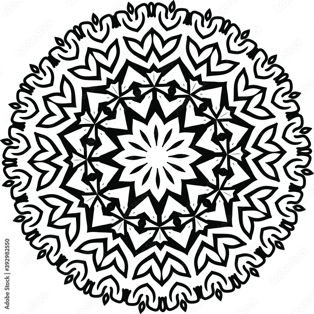 Mandala for greeting card, case print, etc. Abstract pattern. Diwali pattern black and white. Vector illustration Mandala for greeting card, case print, etc. Abstract pattern. Diwali pattern black and white. Vector illustration