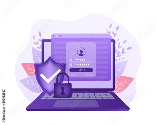 Network security antivirus vpn privacy. User icon vector. Data protection. Data secure. Icon for concept design. Isometric vector. Personal protection.