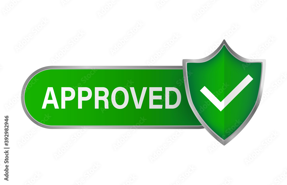 Modern flat icon with green approved shield. Isometric vector. Shield icon vector. Data secure. Modern flat icon with green approved shield. Isometric vector. Shield icon vector. Data secure.