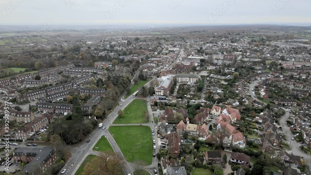 Epping Town Essex High  Aerial point of view 4K footage