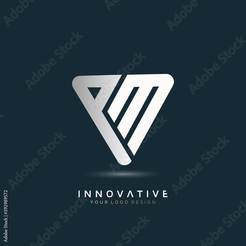 Letter PM logo design, symbol vector illustration design template