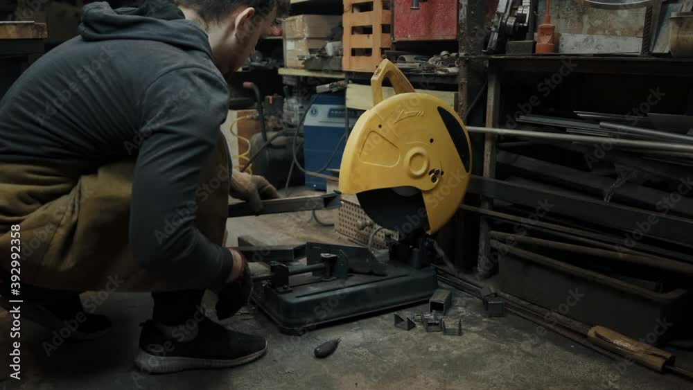 Sawing with a circular saw metal, many sparks. Safety violation Sawing with a circular saw metal, many sparks. Safety violation