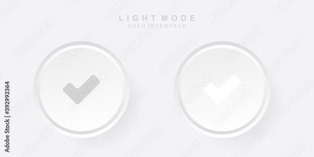 Simple Creative Correct User Interface in Neumorphism Design. Simple modern and minimalist. Smooth and soft 3D user interface. Light mode. For website or apps design. Icon Correct Vector Illustration. Simple Creative Correct User Interface in Neumorphism Design. Simple modern and minimalist. Smooth and soft 3D user interface. Light mode. For website or apps design. Icon Correct Vector Illustration.