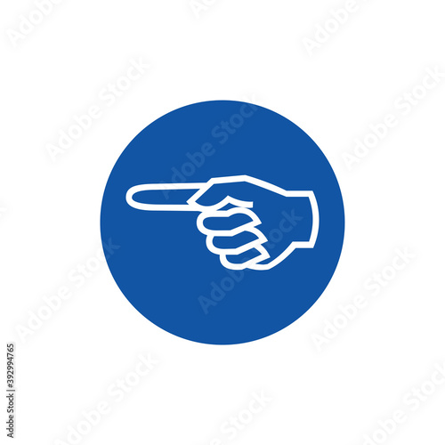 Finger symbol means correct On a blue background Vector illustration