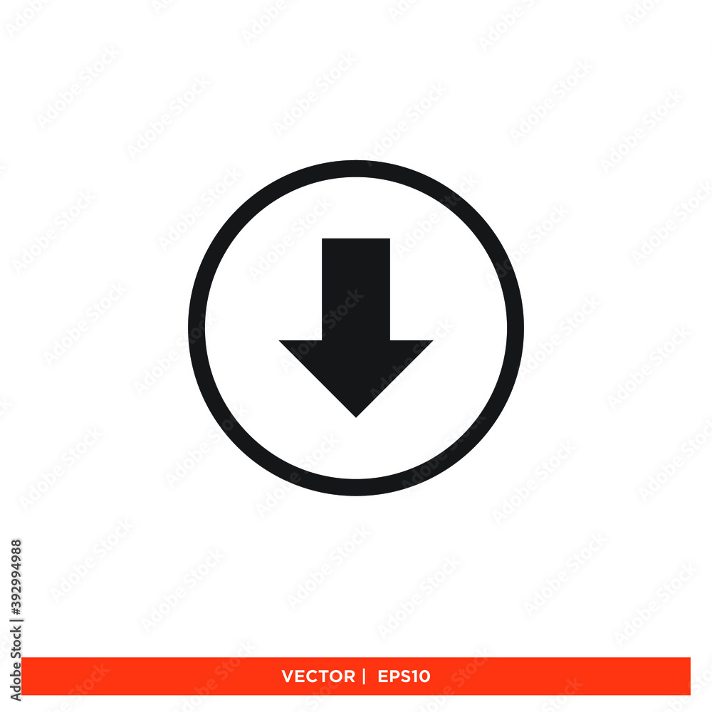 Icon vector graphic of arrow down, good for template Icon vector graphic of arrow down, good for template