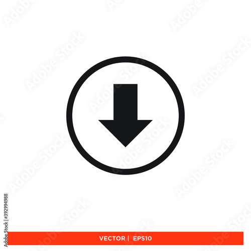 Icon vector graphic of arrow down, good for template