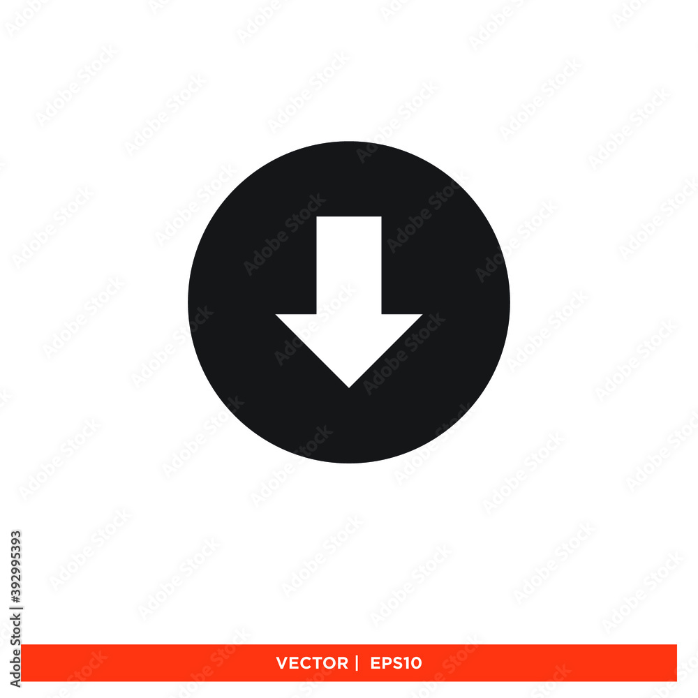 Icon vector graphic of arrow down, good for template Icon vector graphic of arrow down, good for template
