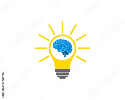 Shinning bulb with brain inside