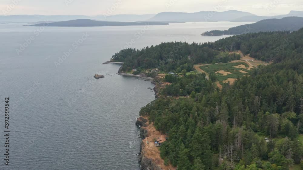 Drone Aerial Shot around the natural beautiful shoreline of West Vancouver, Canada. Drone Aerial Shot around the natural beautiful shoreline of West Vancouver, Canada.